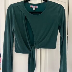 Urban Outfitters Long Sleeve Tie Top